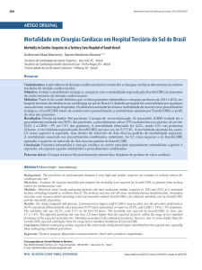 Mortalidade em Cirurgias Cardíacas em Hospital Terciário do Sul do