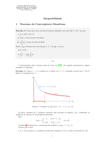 Integrabilidade 1 Teorema da Convergência Monótona