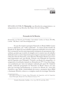 MÜLLER-LAUTER, W. Nietzsche: sua filosofia dos antagonismos e