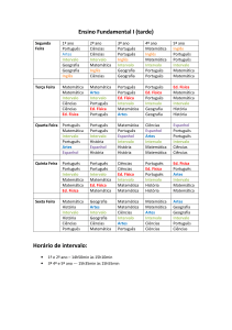 Ensino Fundamental I (tarde) Horário de intervalo: