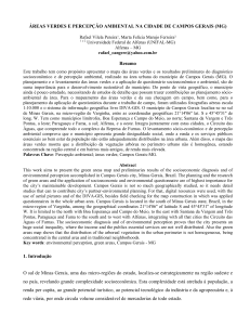 ÁREAS VERDES E PERCEPÇÃO AMBIENTAL NA CIDADE DE
