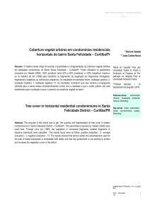 Cobertura vegetal arbórea em condomínios residenciais horizontais