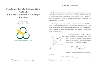 Fundamentos da Eletrostática Aula 05 A Lei de Coulomb e o Campo