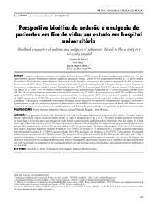 Perspectiva bioética da sedação e analgesia de pacientes em fim