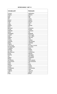 INTERCHANGE 1 UNIT 14 VOCABULARY TRADUÇÃO Canyon