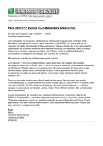 País africano busca investimentos brasileiros