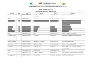 Ano Letivo 2016/2017 Manuais Escolares – 2º e 3º ciclos