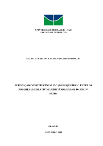 jurisdição constitucional e o (des)equilíbrio entre os poderes