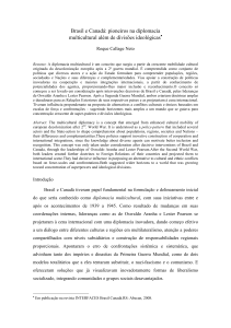 Brasil e Canadá: pioneiros na diplomacia multicultural além de