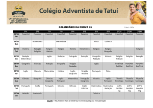 CALENDÁRIO DA PROVA 02