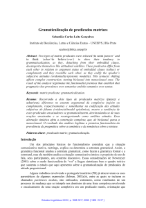 Gramaticalização de predicados matrizes