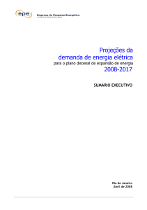 Projeções da demanda de energia elétrica 2008-2017