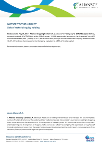 notice to the market - Aliansce | Investor Relations