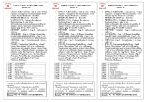 CONTEÚDO DA P1 DO 2º BIMESTRE Turma: 702 • LÍNGUA