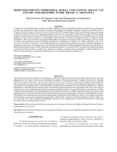 desenvolvimento territorial rural com gestão social: um estudo