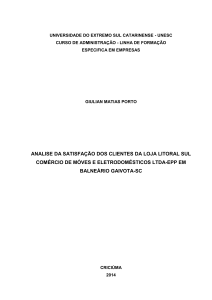 ANALISE DA SATISFAÇÃO DOS CLIENTES DA LOJA LITORAL