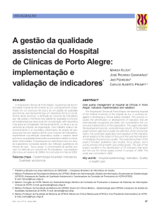 A gestão da qualidade assistencial do Hospital de Clínicas de Porto