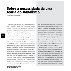 Sobre a necessidade de uma teoria do Jornalismo