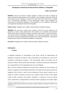 Introdução a elementos da obra de Henri Lefebvre e a