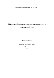 o princípio democrático, o dinamismo social e as cláusulas pétreas