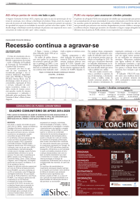 Recessão continua a agravar-se