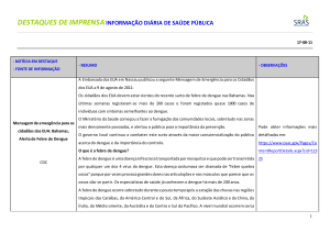 destaques de imprensa informação diária de saúde pública