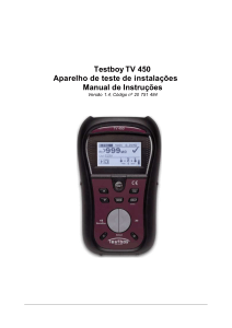 Testboy TV 450 Aparelho de teste de instalações Manual de