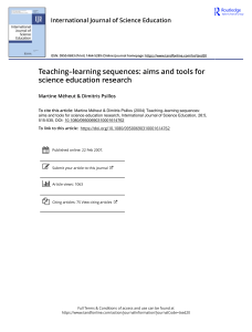 Teaching learning sequences aims and tools for science education research-AULA 5