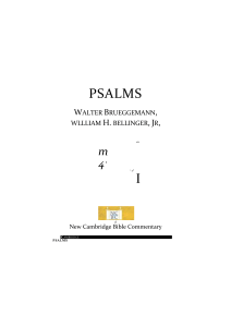 Walter Brueggemann, William H. Bellinger-Psalms-Cambridge University Press (2014)
