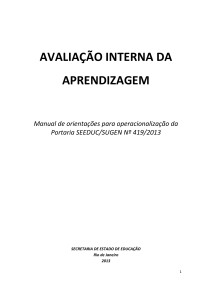 MANUAL ORIENTAÇÕES OPERACIONALIZAÇÃO PORTARIA SEEDUC-SUGEN Nº 419