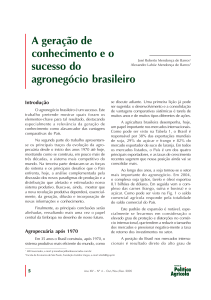 A geração de conhecimento e o sucesso do agronegócio brasileiro