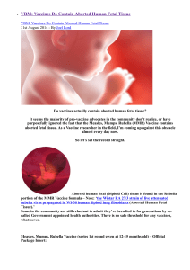 VRM Vaccines Do Contain Aborted Human Fetal Tissue Vaccine-Resistance-Movement