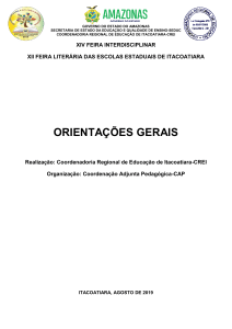 CARTILHA DE ORIENTAÇÕES DAS FEIRAS INTERDISCIPLINAR E LITERÁRIA 2019-cap