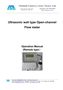 ECR ultrassonico canais abertos Operating manual in English