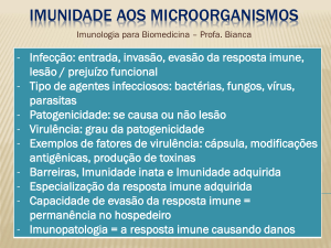 Aula Imunidade aos microorganismos