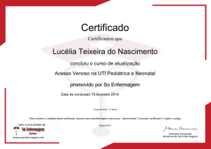 Acesso venoso na UTI pediátrica e neonatal Solicitar certificado
