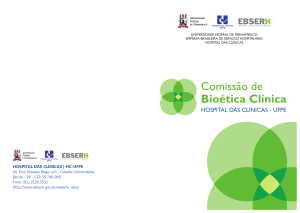 MANUAL da Comissão de Bioética Clínica (HC UFPE)