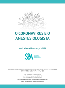 o coronavirus e o anestesiologista