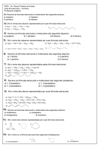 Lista de exercícios - nomenclatura de hidrocarbonetos