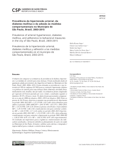 Prevalência da hipertensão arterial, do diabetes mellitus e da adesão às medidas comportamentais no Município de São Paulo, Brasil, 2003-2015