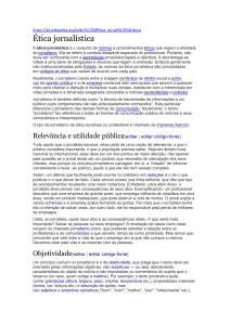 Ética Jornalística segundo wikipedia