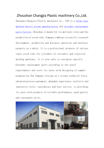 Zhoushan Changjia Plastic machinery Co.,Ltd.