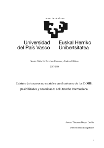Estatuto de terceros no estatales  en el universo de los DDHH - posibilidades y necesidades del Derecho  Internacional