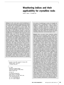 Weathering indices and their applicability for crystalline rocks