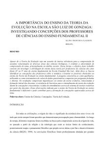 A IMPORTÂNCIA DO ENSINO DA TEORIA DA EVOLUÇÃO NA ESCOLA SÃO LUIZ DE GONZAGA (1)