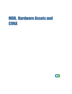 CORA MDB and Assets SC