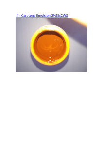 β- Carotene Emulsion 2%5%CWS