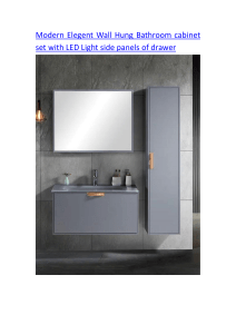 Modern Elegent Wall Hung Bathroom cabinet set with LED Light side panels of drawer