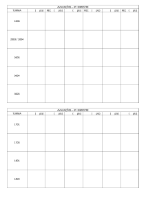 Tabela de avalia&ccedil;&atilde;o bimestral