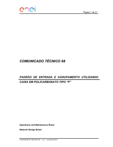 Comunicado Técnico 68 - Padrão de Entrada e Agrupamento utilizando Caixa em Policarbonato tipo “P”